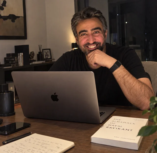 Virat Mohan at his desk