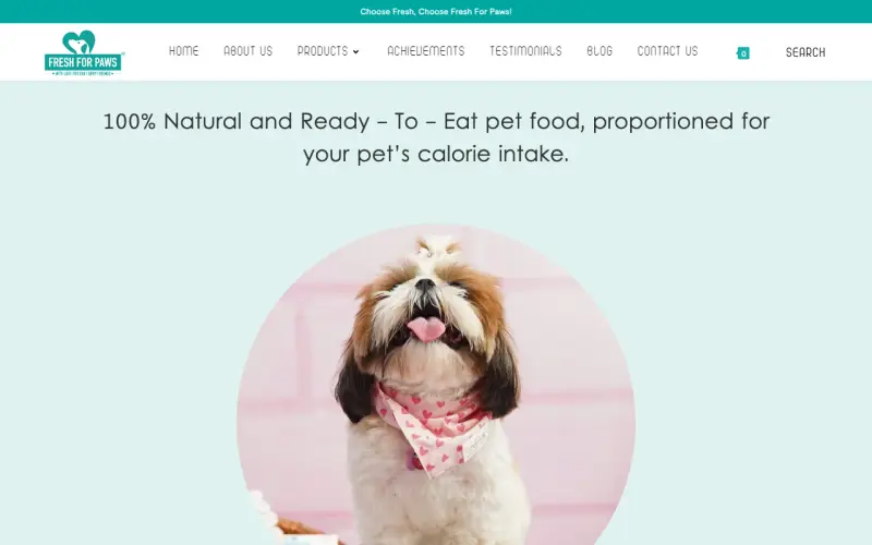 Fresh For Paws live site