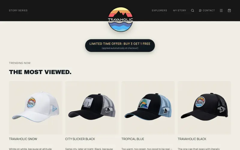 Travaholic Caps live site