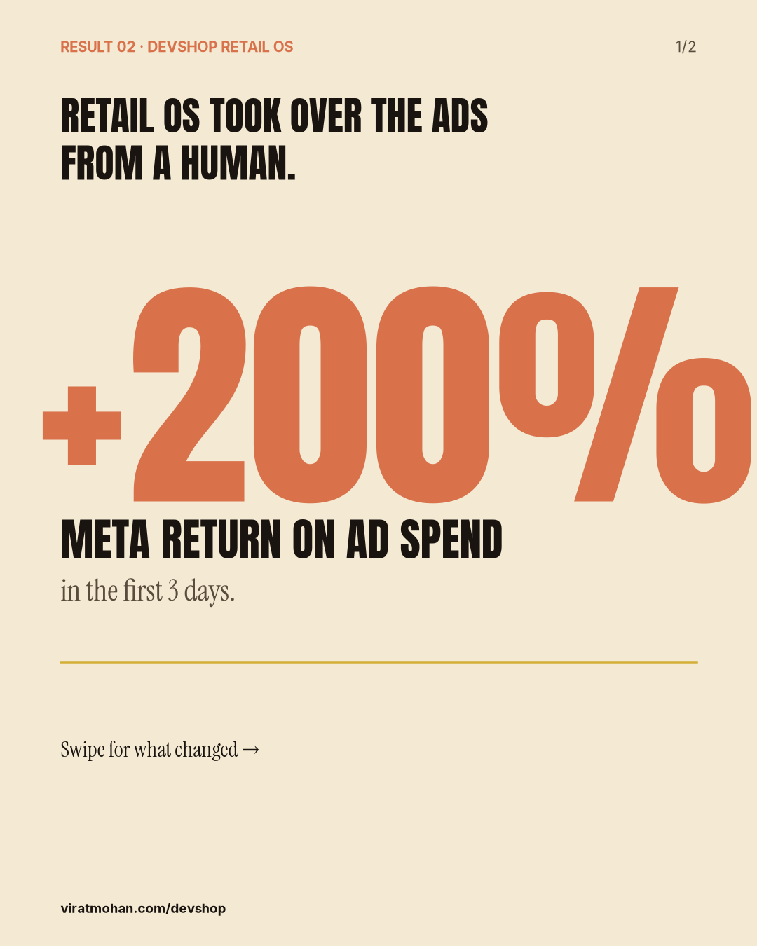 +200% Meta return on ad spend after Retail OS took over the ads from a human